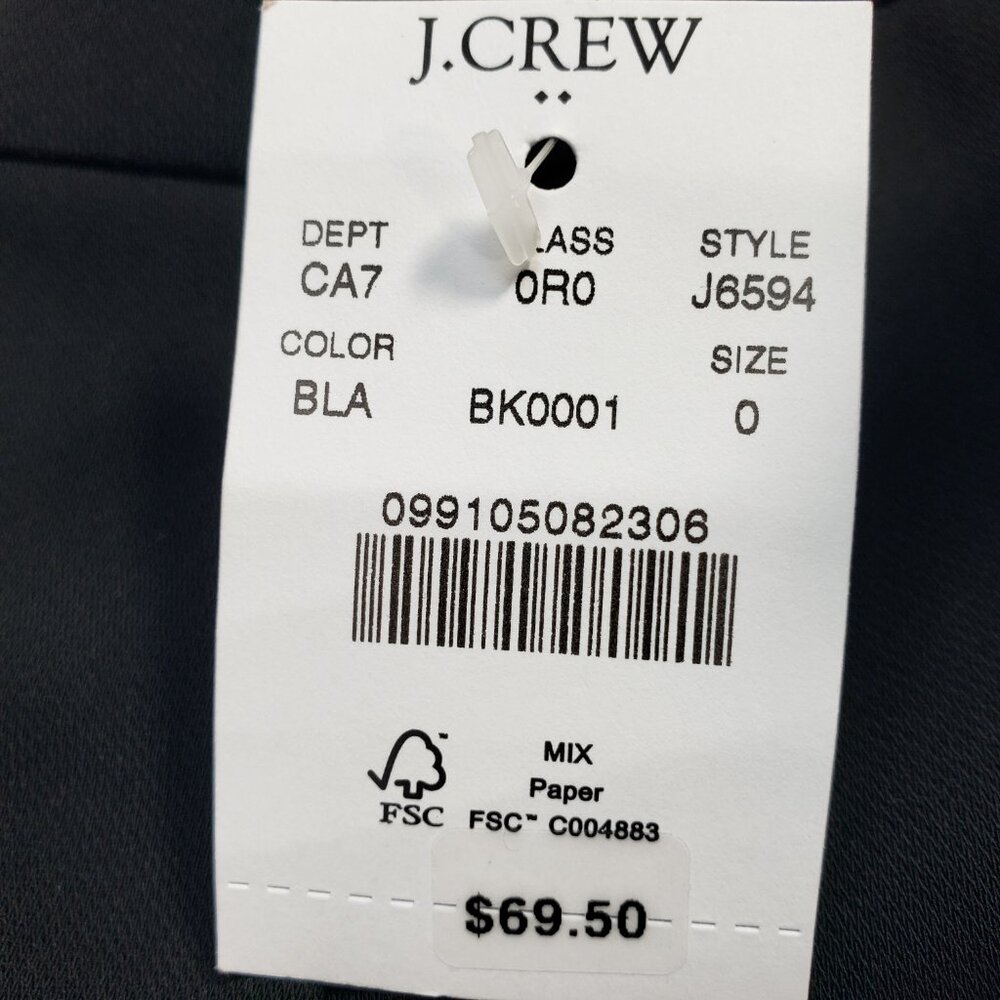 NEW ~ J Crew Dress Pants Womens 0 Black Tapered Business Wardrobe Pockets /A143 - Picture 7 of 9